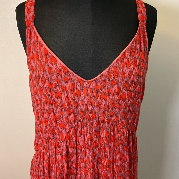 15. Joie Pink Tiered Maxi Sundress Plunge Neckline Resort Wear Size XXL - Picture 7 of 12